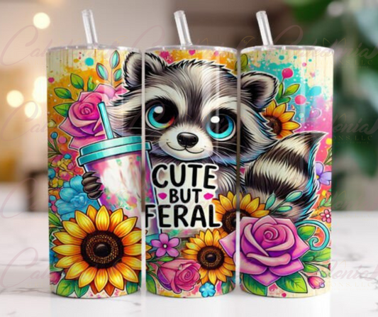 "Cute But Feral" Tumbler
