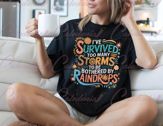 "Too Many Storms to Be Bothered By Raindrops" T-Shirt