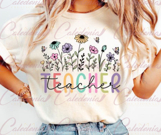 "Floral Teacher" Shirt